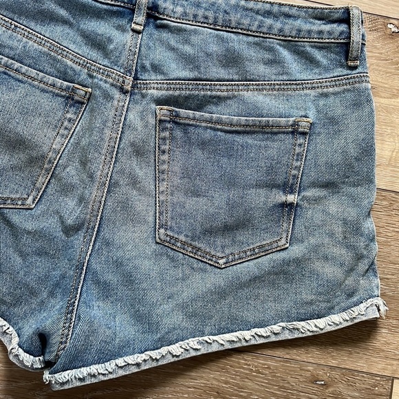 PacSun High Rise Distressed Blue Denim Jean Shorts - Picture 8 of 10